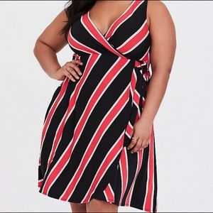 Torrid Red Stripe Crepe Dress NWT